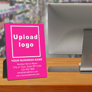Business Information on Pink Plaque