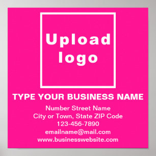 Business Information on Pink Square Poster