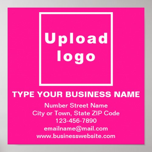 Business Information on Pink Square Poster