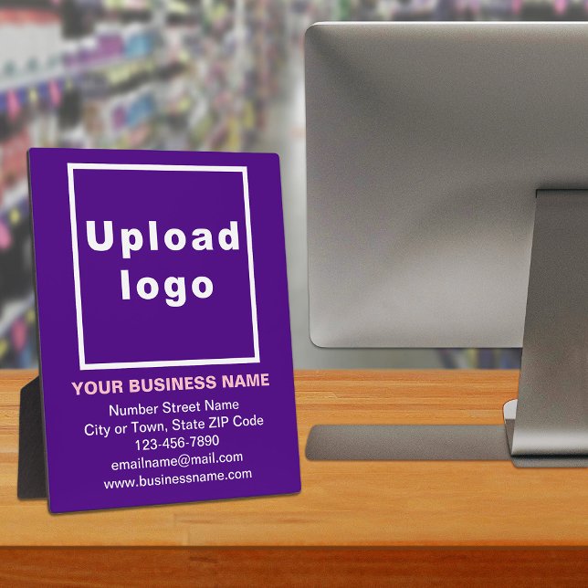 Business Information on Purple Plaque (Advertise your business. Build brand name awareness. Your business brand on purple plaque.)