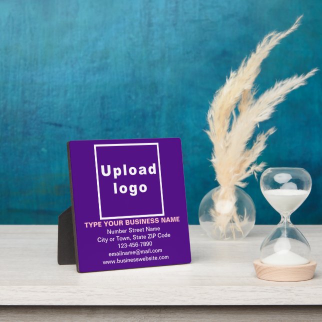 Business Information on Purple Square Plaque (Insitu)