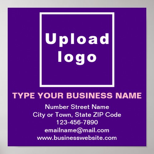 Business Information on Purple Square Poster