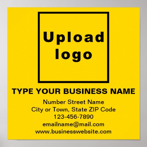 Business Information on Yellow Square Poster