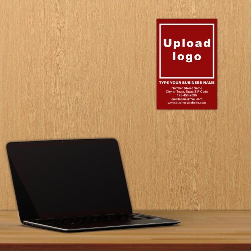 Business Information Red Background Photo Print