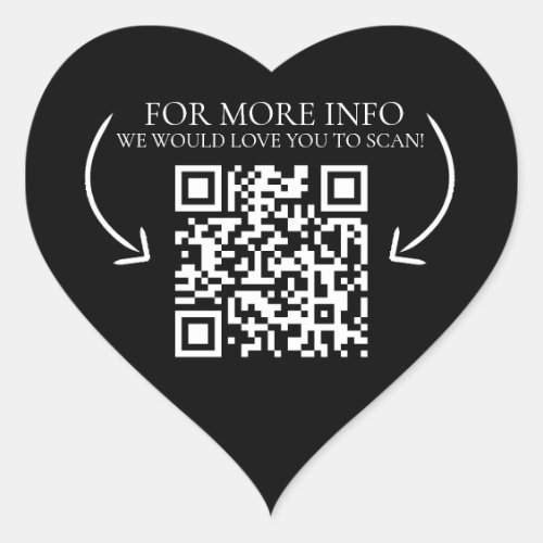 Business information website marketing QR code  Heart Sticker