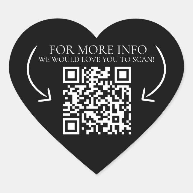 Business information website marketing QR code  Heart Sticker (Front)