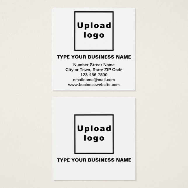 Business Information White Square Profile Card (Front & Back)