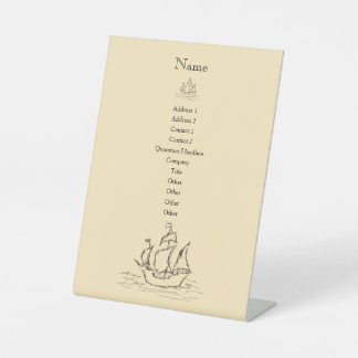 Business Information with Pirate Ships Pedestal Sign