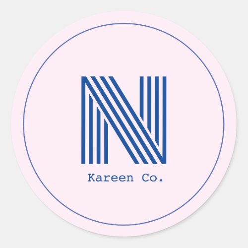 Business initial Professional branded logo  Classic Round Sticker