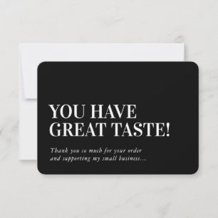 BUSINESS INSERT modern thank you black white Card
