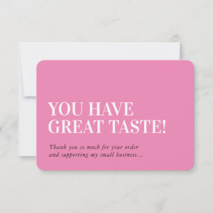 BUSINESS INSERT modern thank you candy pink