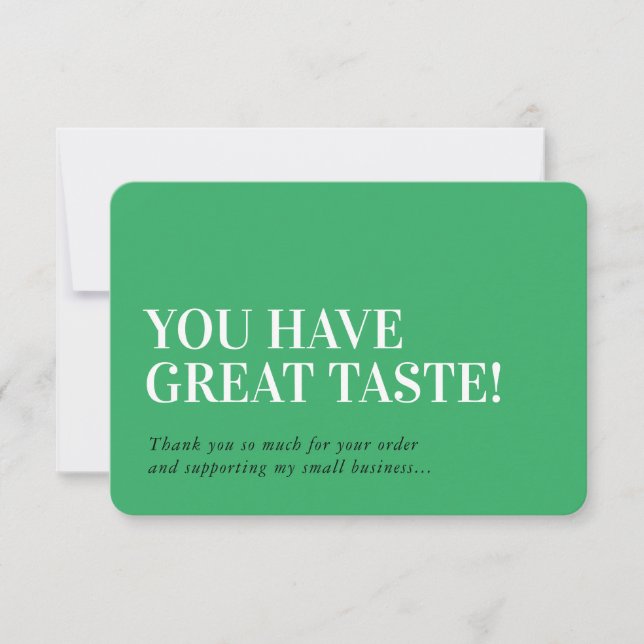BUSINESS INSERT modern thank you kelly green Card (Front)