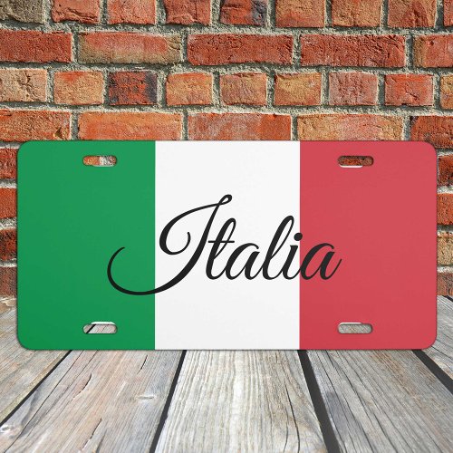 Business Italy  Italian Flag fashion  sports fan License Plate
