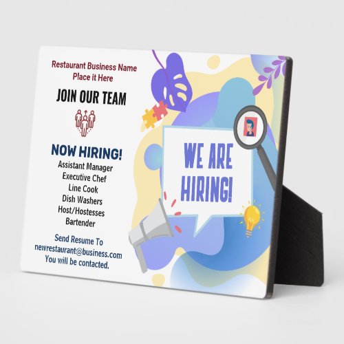 Business Jobs Help Wanted Now Hiring Custom Sign  Plaque