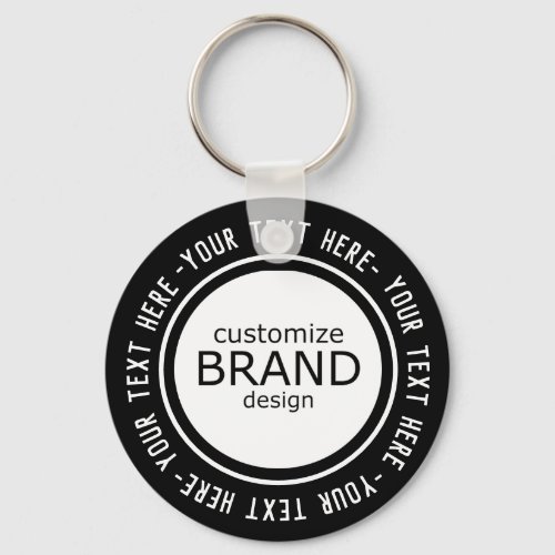 Business Keychains Black And White Brand Logo