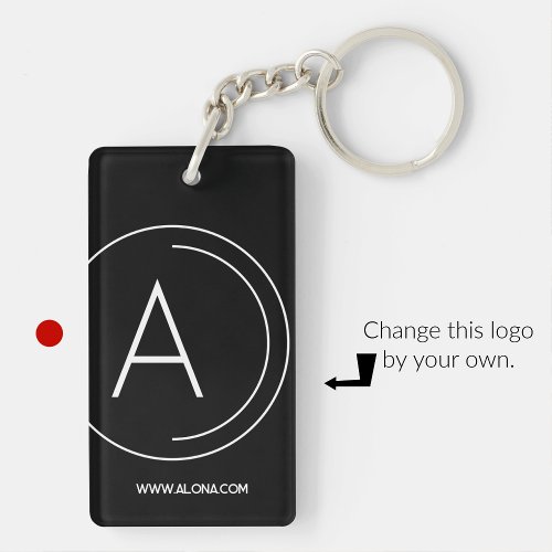 Business keychains minimalist all black logo