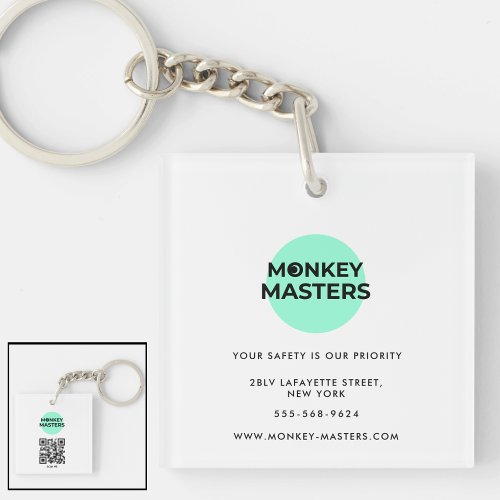 Business keychains minimalist all white simple