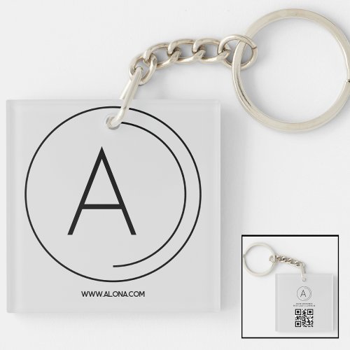Business keychains minimalist black white logo