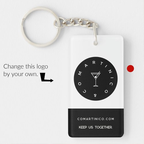 Business keychains minimalist clean Black white