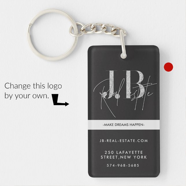 Business keychains minimalist clean simple black (Creator Uploaded)