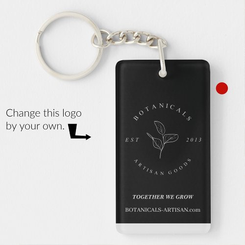 Business keychains minimalist clean simple Black