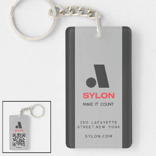Business keychains minimalist clean simple grey