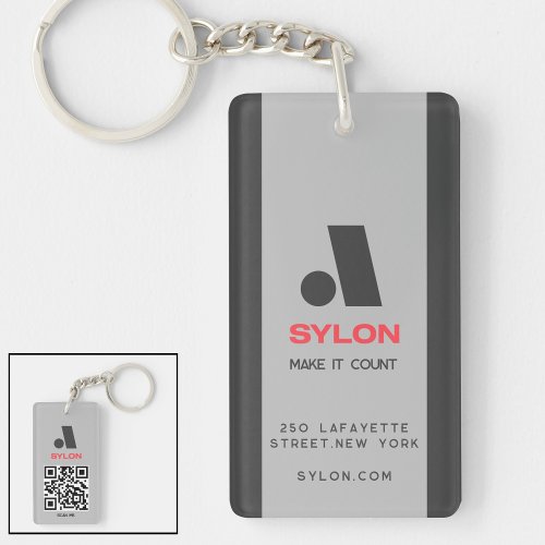 Business keychains minimalist clean simple grey