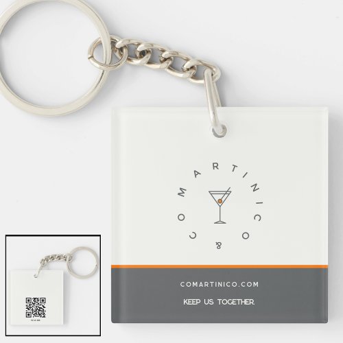 Business keychains minimalist clean simple white