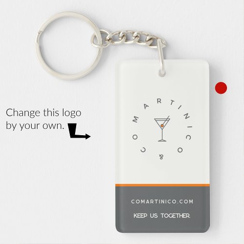 Business keychains minimalist clean simple white