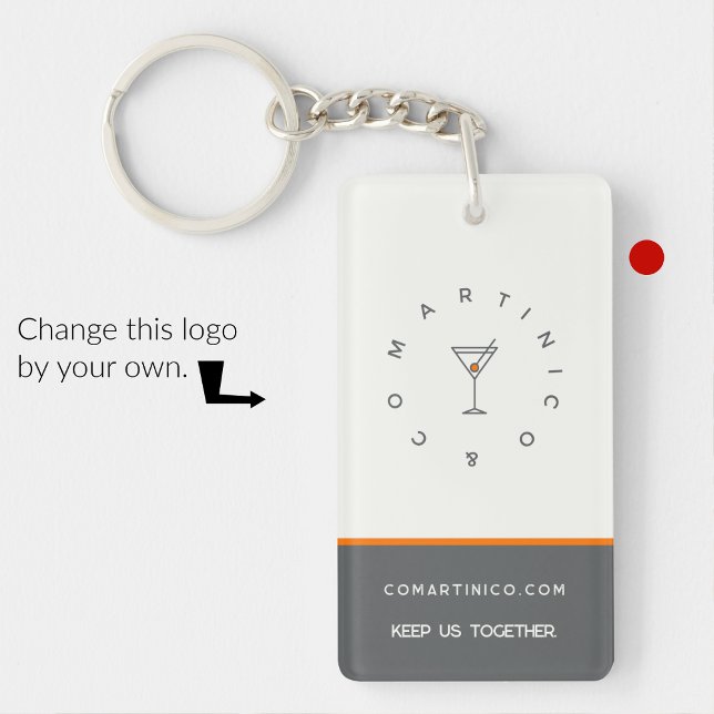 Business keychains minimalist clean simple white (Creator Uploaded)