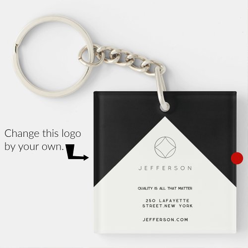 Business keychains minimalist elegant black white