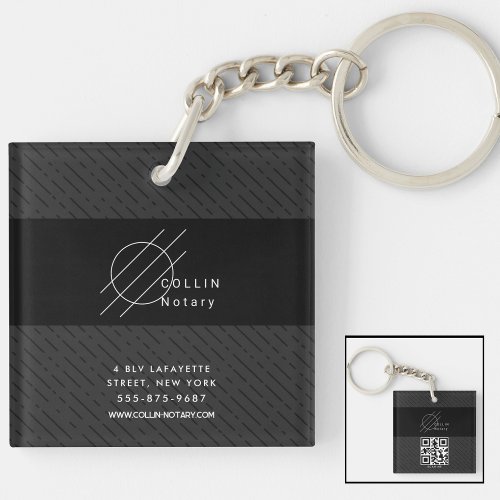 Business keychains minimalist white black