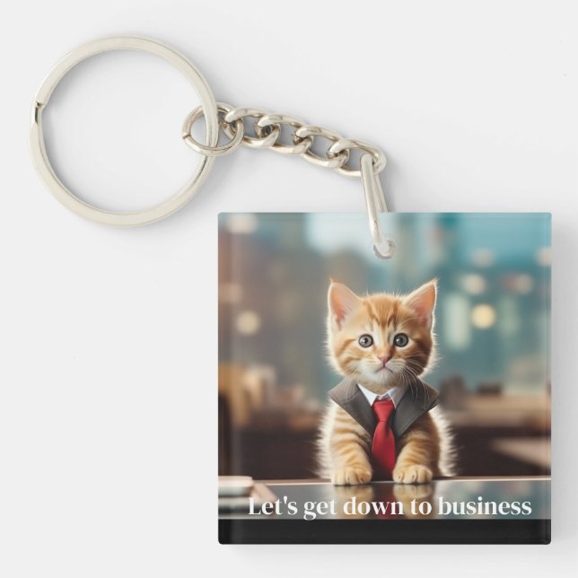 Business Kitten Keychain (Front)