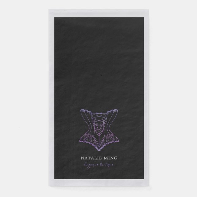 Business Lace Lingerie Boutique Luxury Paper Guest Towels (Front)