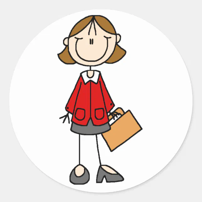 Business Lady Doodle Stickers | Zazzle