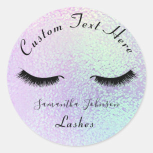 Business Lashes Hologram Beauty Makeup Classic Round Sticker