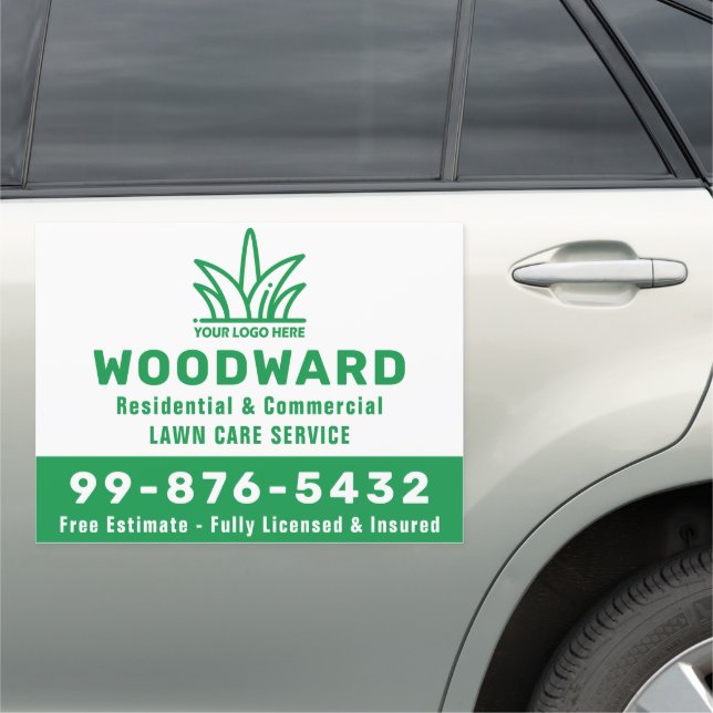 Business Lawn Logo |  Simple Minimalist Modern Car Magnet (In Situ)