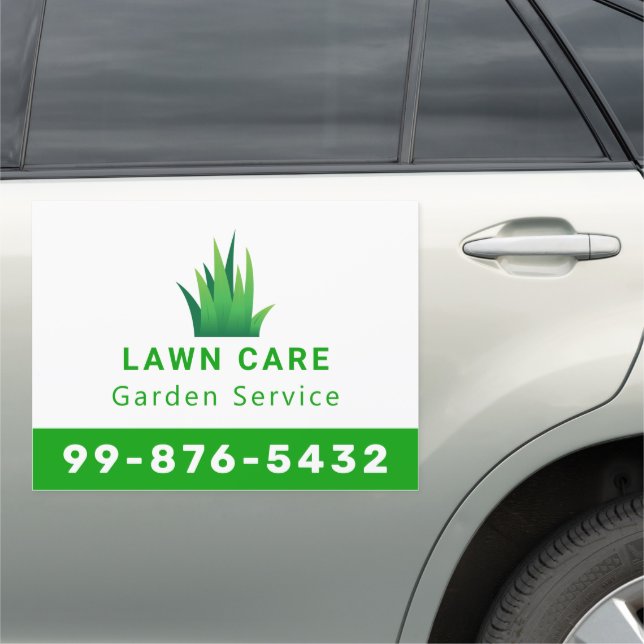 Business Lawn Logo |  Simple Minimalist Modern Car Magnet (In Situ)