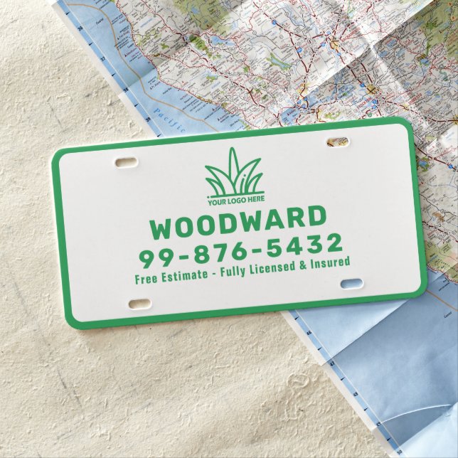 Business Lawn Logo |  Simple Minimalist Modern License Plate (In Situ)