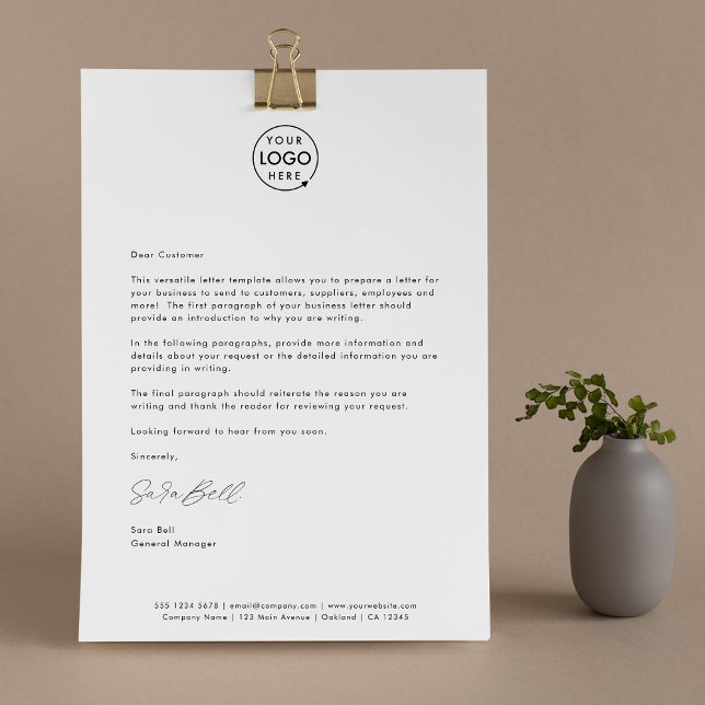 Business Letter | Logo Branded Signed Letterhead (Creator Uploaded)