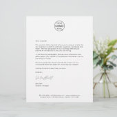 Business Letter | Modern Minimalist Signature Logo Letterhead (Standing Front)
