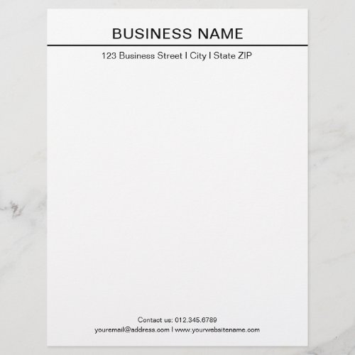 Business Letterhead Modern Template Classic White