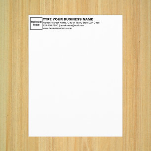 Business Letterhead on White Paper Sheet