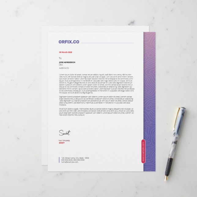 Business letterhead template (Front/Back In Situ)