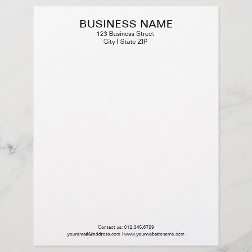 Business Letterhead Template Classic White