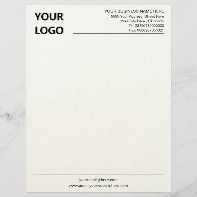 Business Letterhead with Logo and QR Code Info (Front)