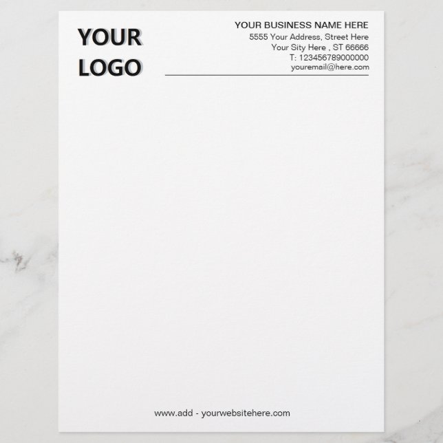 Business Letterhead with Logo and QR Code URL (Front)
