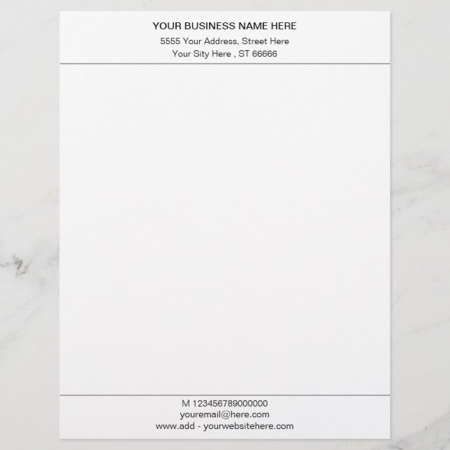 Business Letterhead with Logo Design Your Own (Front)