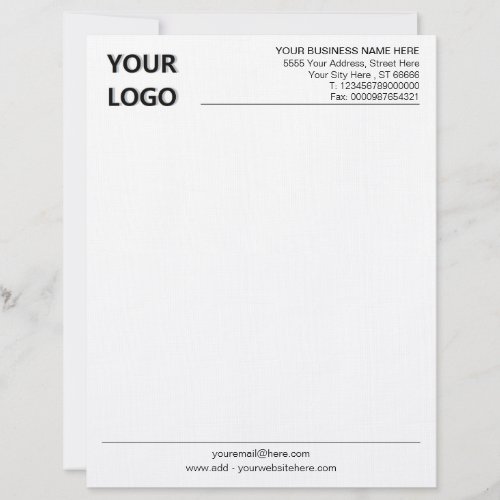 Business Letterhead with Logo Name Address Info