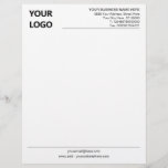 Business Letterhead with Logo Name Address Info<br><div class="desc">Custom Business Office Letterhead with Logo and Info - text - Add Your Logo - Image / Business Name - Company / Address - Contact Information - Resize and move or remove and add elements / image / text with Customization tool - choose colors / font / size ! Good...</div>